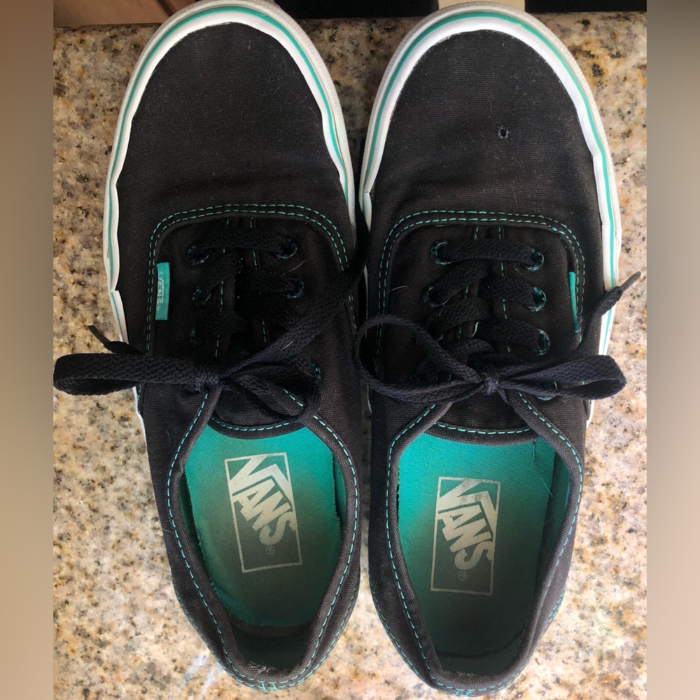 Vans Authentic Shoes Teal and Black size 7.5